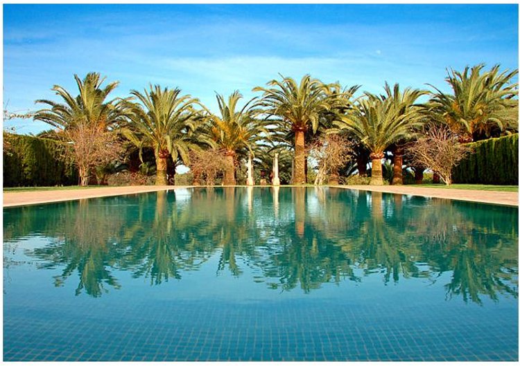 The swimming pool at Villa Xarbet on Mallorca