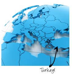 Turkey on map